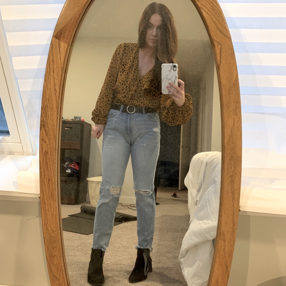 Flouncy cheetah blouse